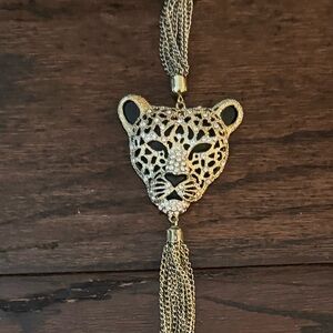 Leopard Bracelet, Rhinestones, Gold, Never Worn
